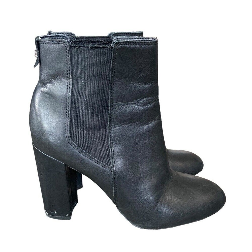Sam Edelman Heeled Ankle Boots Black Leather Size 8.5